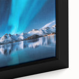 Extra large framed canvas featuring a textured, colorful Icelandic landscape, ideal for living room decor.