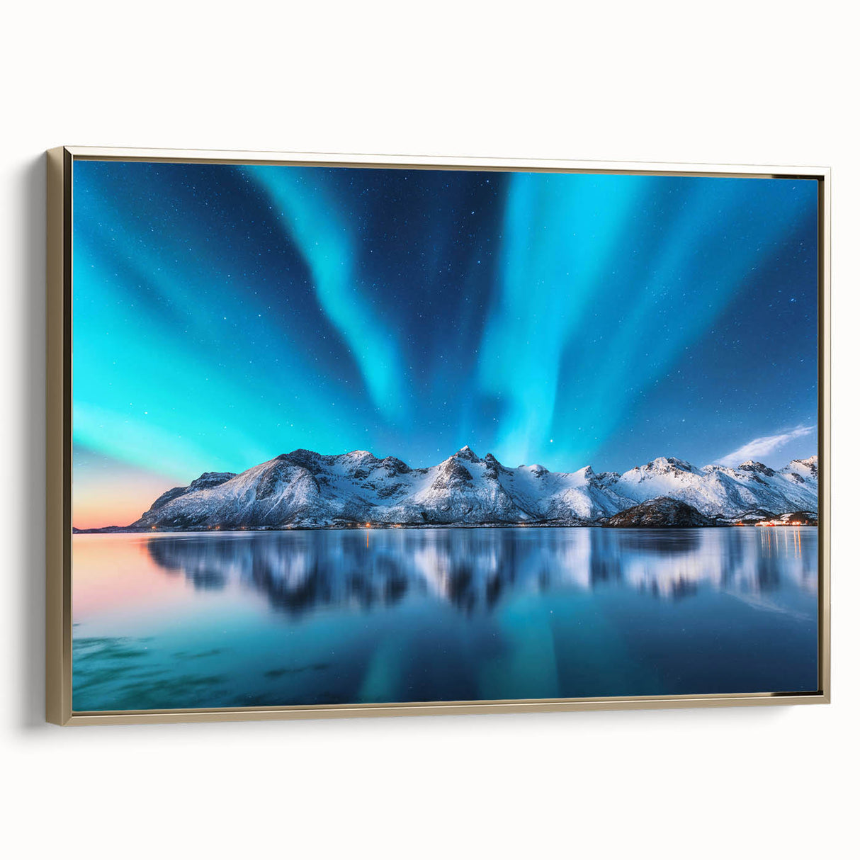 Framed canvas featuring a black and white vintage landscape of Iceland, ideal for bedroom wall art.