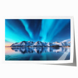 Extra large rolled print of an Icelandic landscape with muted green and gray tones, ideal for art wall dining room.