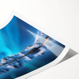 Extra large wall art featuring line art flowers in monochrome, printed on rolled canvas.