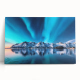 Black and white photograph of a serene Icelandic landscape on stretched canvas, ideal for kitchen wall art.