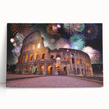 Black and white stretched canvas of Rome's cityscape, ideal for kitchen wall art.