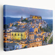 Large canvas print of a Sicilian landscape in soft earth tones, ideal for kitchen wall art.