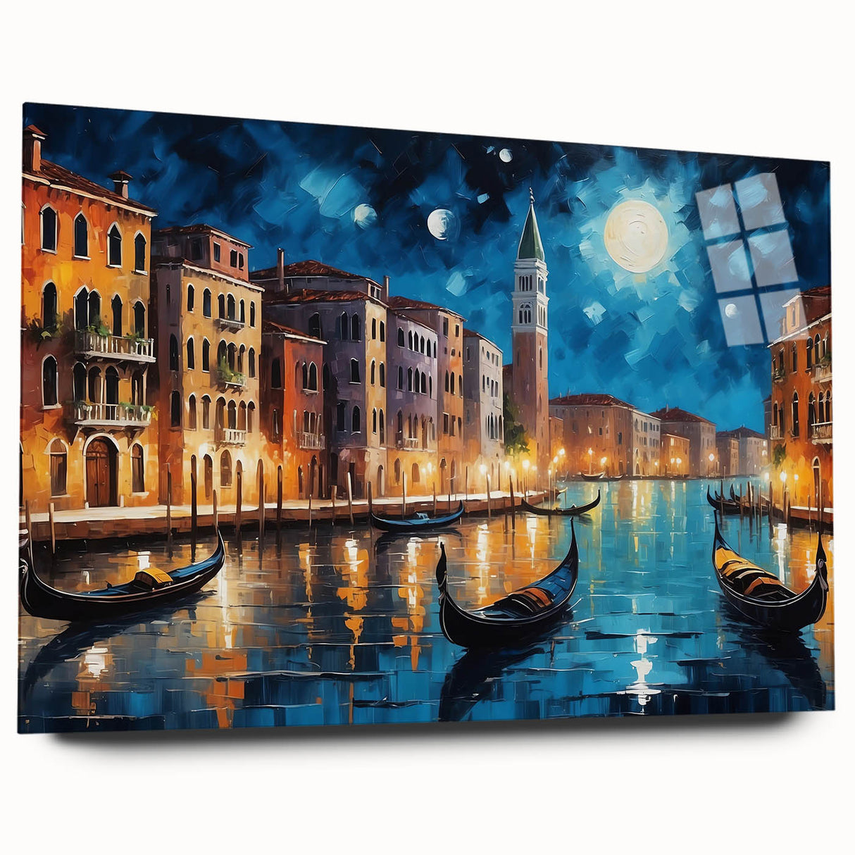 Acrylic print of Venice scenery with muted earth tones, ideal for bedroom or dining room art.