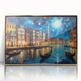 Acrylic print of a Venice scenery in gold frame, featuring art deco style, ideal for modern art wall decor.