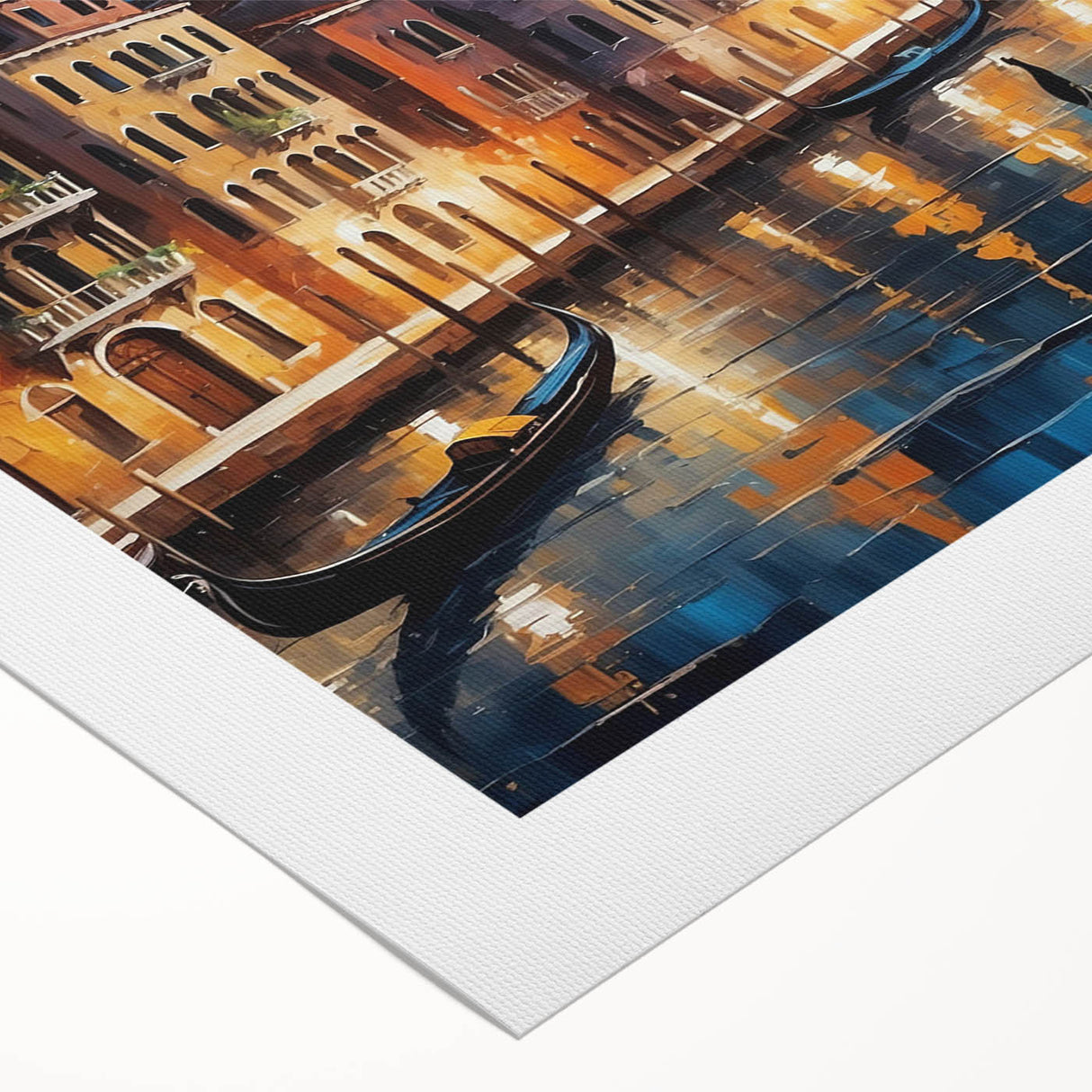 Art deco poster of Venice with muted pastel shades on rolled canvas, suitable for dining room or bathroom wall art.