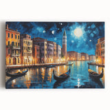Black and white stretched canvas of Venice scenery, ideal for kitchen wall art or bedroom ambiance.