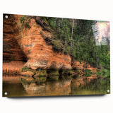 Large abstract wall art depicting a European scenery in Latvia on acrylic glass, suitable for bedroom or dining room decor.