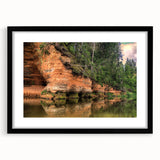 Extra large abstract art print of colorful, textured European scenery on a framed black mat, ideal for living room decor.