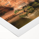 Art deco poster of a European street scene in muted earth tones, printed on rolled canvas, suitable for dining room decor.