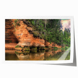 Extra large rolled print of a Latvian landscape with vibrant greenery and floral elements.