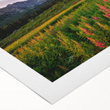 Art deco poster of a European cityscape in muted gray and blue tones on rolled canvas, suitable for dining room wall art.