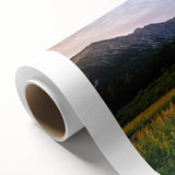 Art Deco poster featuring a serene Polish landscape in pastel shades on rolled canvas, ideal for nursery wall art.