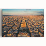 Black and white large canvas print of Barcelona scenery, ideal for kitchen wall art or bedroom ambiance.