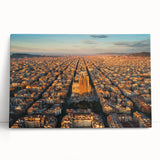 Black and white large canvas print of Barcelona scenery, ideal for kitchen wall art.