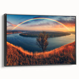 Black and white landscape painting of a European countryside on framed canvas, ideal for bedroom decor.