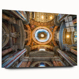 Large abstract depiction of the Vatican on acrylic glass, using soft earth tones, ideal for bedroom or dining room art.