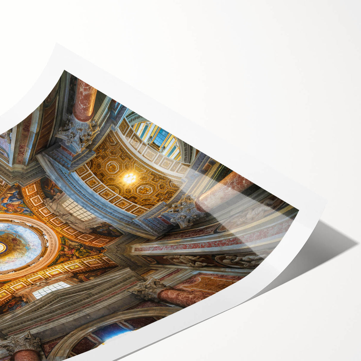 Extra large wall art of the Vatican scenery in muted earth tones on a rolled print, suitable for large living room decor.