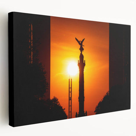 Large art print of Mexico City scenery in muted earth tones on stretched canvas, suitable for kitchen wall art.