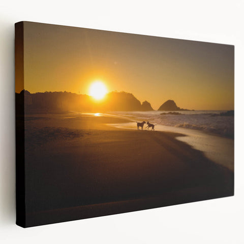 Large art depicting a scenic view of Oaxaca, Mexico in vibrant colors on stretched canvas, ideal for kitchen wall art.