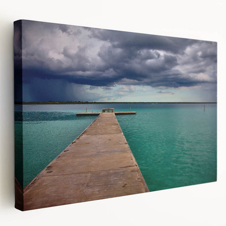 Scenic Quintana Roo landscape on large stretched canvas, featuring vibrant green and blue tones.
