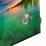 Large abstract wall art featuring vibrant Yucatán scenery on acrylic glass, ideal for dining room ambiance.