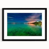 Extra large framed abstract art print depicting a colorful, textured scenery of Yucatan, ideal for living room decor.