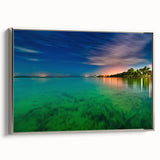 Framed canvas depicting a vintage-style Yucatan landscape in vibrant colors.