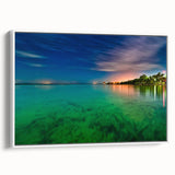 Vintage poster art of Yucatan, Mexico on extra large framed canvas, featuring colorful art on a black background.