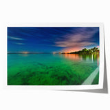 Extra large rolled print of Yucatan scenery with vibrant floral elements, ideal for dining room wall art.