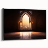 Black and white landscape art painting of Dubai skyline on framed canvas, suitable for bedroom decor.