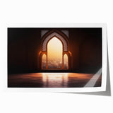 Extra large rolled print of Dubai skyline in muted earth tones, suitable for art wall dining room.