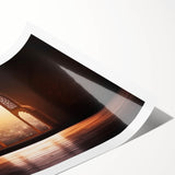 Extra large rolled print of Dubai skyline with line art flowers in muted earth tones, ideal for large living room wall art.