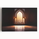 Black and white stretched canvas of Dubai skyline, ideal for kitchen wall art.