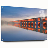 Large abstract wall art depicting Middle Eastern scenery in muted earth tones on acrylic glass.