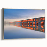 Framed canvas landscape art painting featuring a vintage-style Iranian scenery in colorful tones.