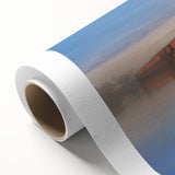 Art Deco poster of a Middle Eastern landscape in muted earth tones on rolled canvas, ideal for nursery wall art.