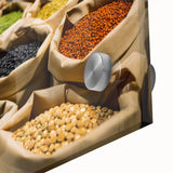 Large abstract depiction of Jerusalem in muted earth tones on acrylic glass, suited for dining room art.