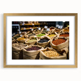 Extra large wall art of abstract Jerusalem cityscape in textured gold and beige tones, framed, ideal for living room decor.