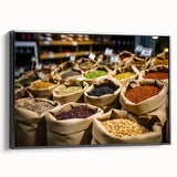 Black and white framed canvas of Jerusalem landscape, ideal for bedroom wall art in a vintage poster style.