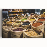 Black and white stretched canvas of Jerusalem cityscape, ideal for kitchen wall art.