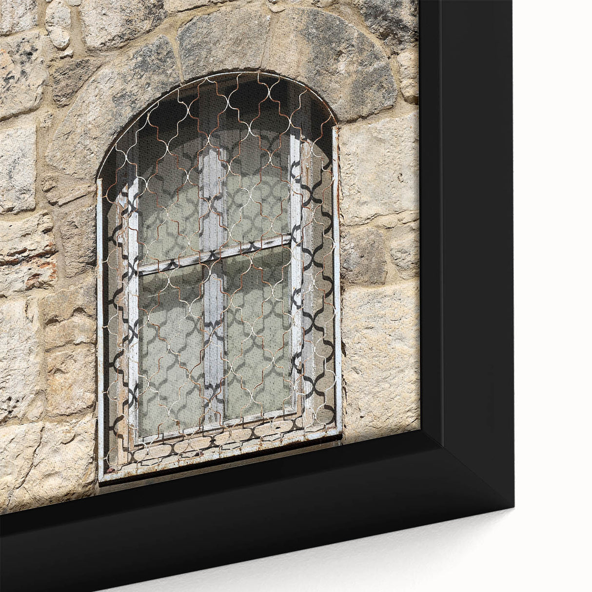 Extra large framed canvas featuring a textured black skyline of Tel Aviv with colorful art accents.