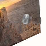 Acrylic print of an abstract Middle Eastern scenery in earthy tones, suitable for bedroom or dining room decor.