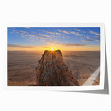 Extra large rolled print of a Middle Eastern scenery, featuring vibrant floral elements, ideal for art wall dining room.