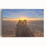 Black and white large art print of a Middle Eastern scenery on stretched canvas, ideal for kitchen wall art.