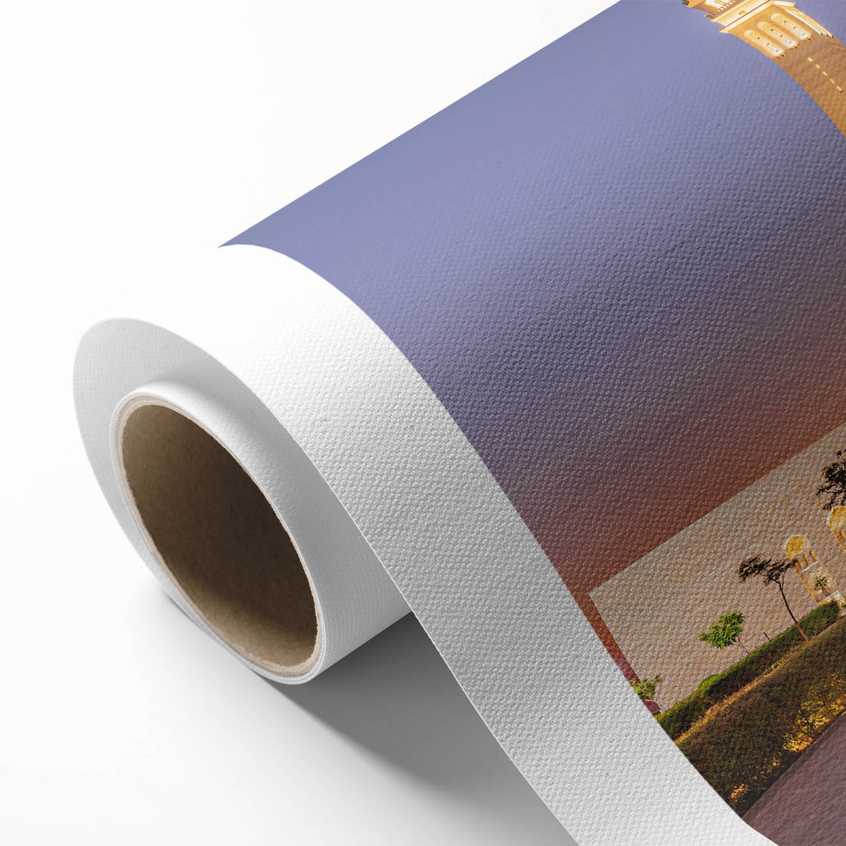 Art Deco style poster of Middle Eastern Oman scenery in muted earth tones on rolled canvas, ideal for nursery wall art.