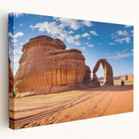 Stretched canvas depicting a serene Middle Eastern landscape, ideal for kitchen wall art.