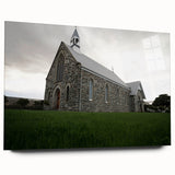 Large abstract wall art of Otago, New Zealand in muted earth tones on acrylic glass, ideal for bedroom or dining room decor.