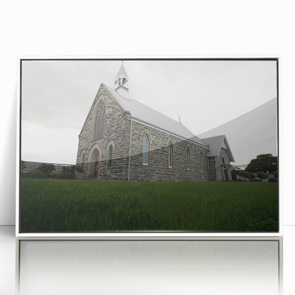 Framed acrylic print of Otago, New Zealand, featuring serene blue and green landscape, ideal for modern art wall decor.