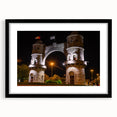 Extra large abstract art print of a colorful Argentine landscape, textured on a black framed canvas.